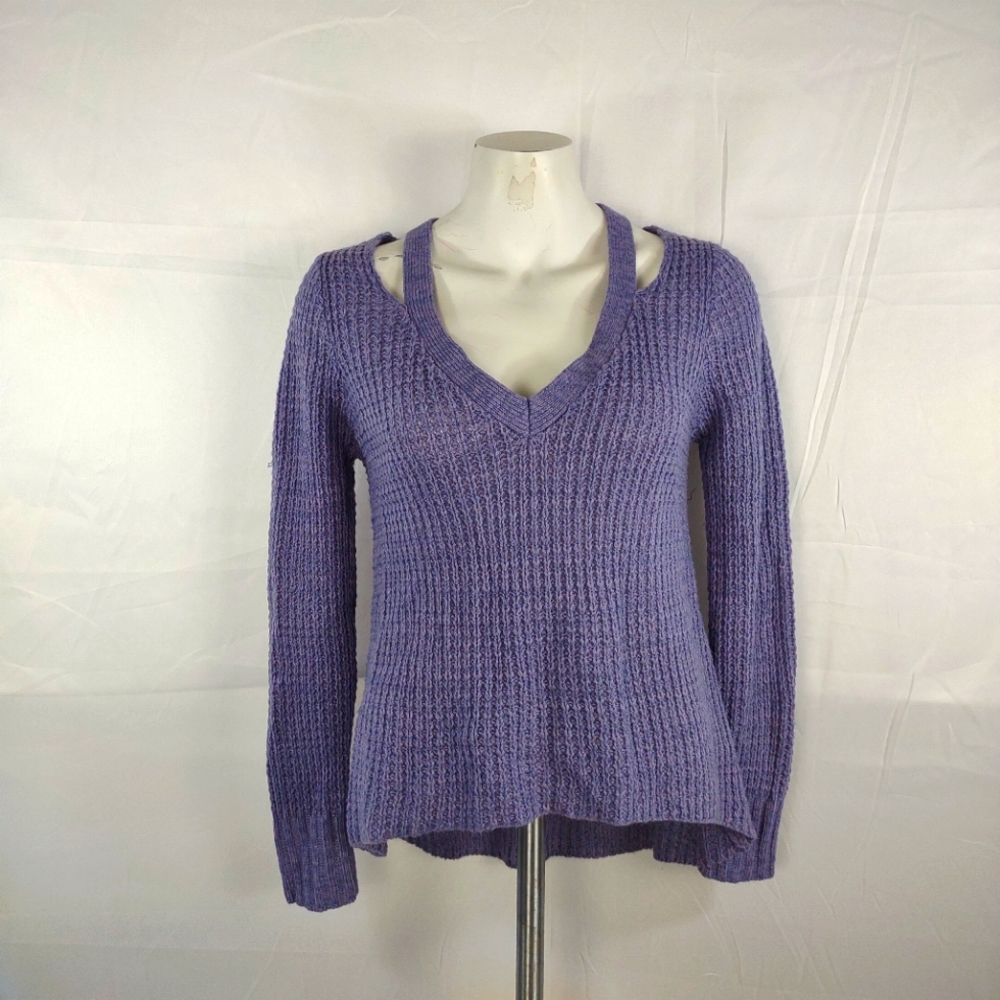 Derek Heart sweater cold shoulder Women size medium color purple
